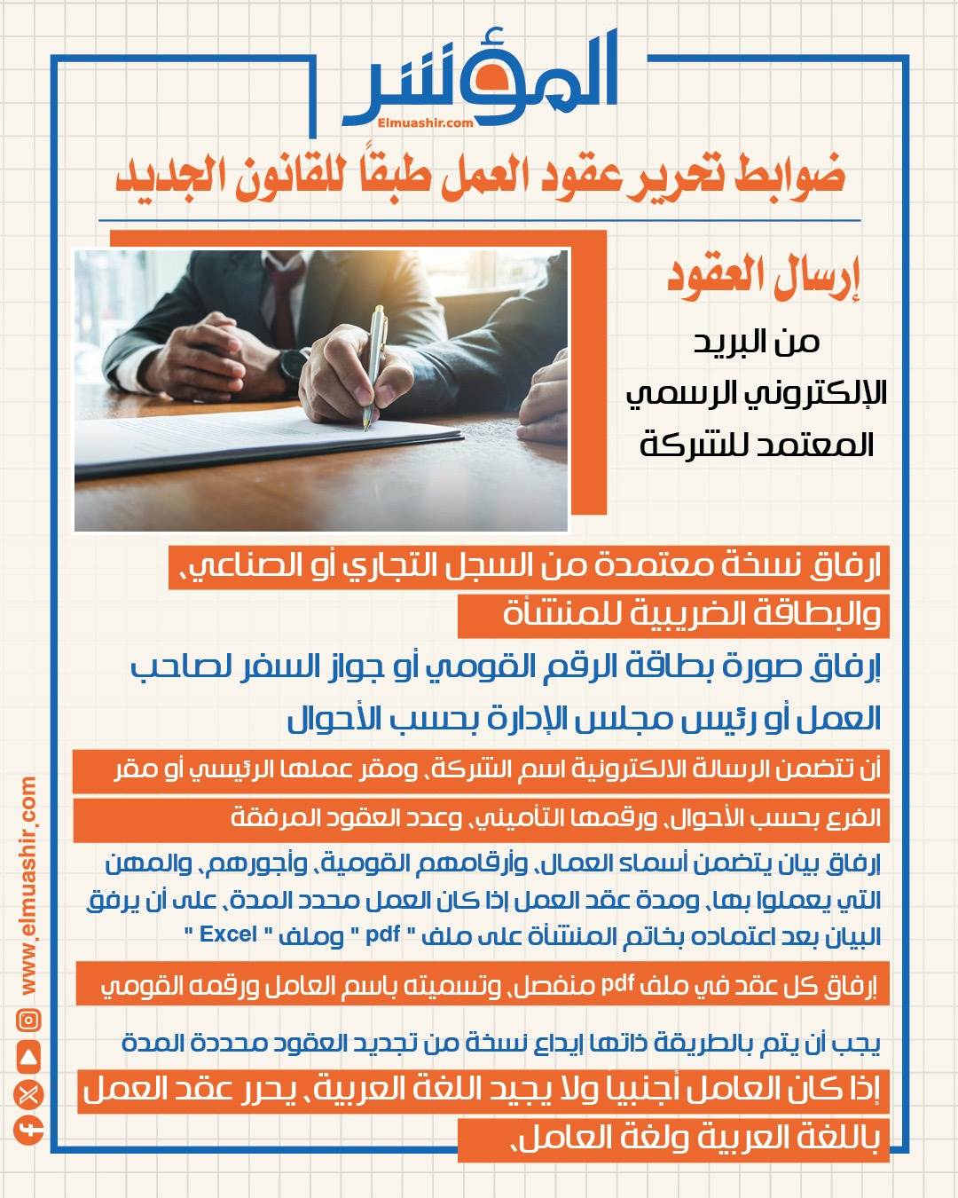 ضوابط تحرير عقود العمل
