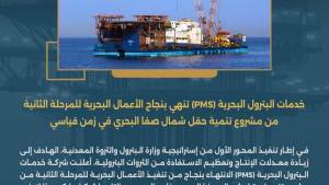 خدمات البترول تنهي المرحلة الثانية من حقل "صفا" بخليج السويس 