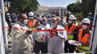 محافظ أسيوط يفتتح ورشة صيانة الطلمبات المتنقلة بشركة المياه