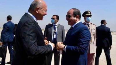  السيسي يلتقي الرئيس العراقي في بغداد