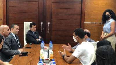 كواليس لقاء وزير الرياضة مع شباب فريق التطوير بنادي النادي بالعاصمة الإدارية