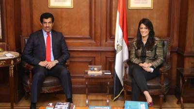 رانيا المشاط تلتقي السفير القطري الجديد بالقاهرة لبحث سبل تطوير العلاقات 
