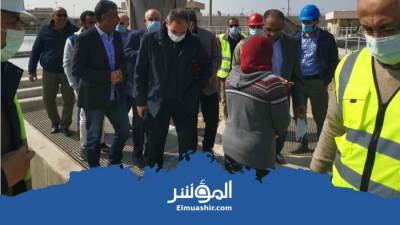 نائب وزير الإسكان يتفقد محطة معالجة صرف صحي الجبل الأصفر