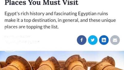 مواقع سياحية عالمية تسلط الضوء على المقصد السياحي المصري
