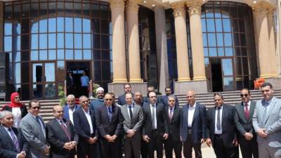  أحمد عمران يستقبل مساعد وزير العدل لافتتاح مكتب الشهر العقاري بنادي الصفوة