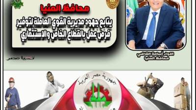 القوى العاملة بالمنيا: تعيين 474 شاباً وفتاة في منشآت القطاع الخاص والاستثماري