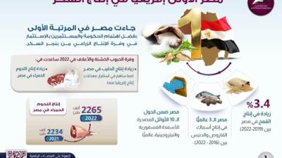 «معلومات الوزراء»: مصر الأولى إفريقيًا فى إنتاج السكر