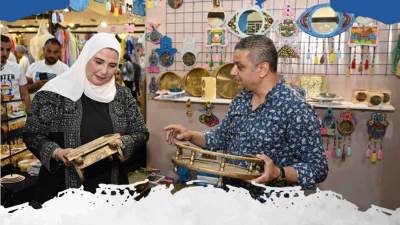 نيفين القباج تفتتح معرض «ديارنا»  للحرف اليدوية والتراثية بـ«مارينا ٥»