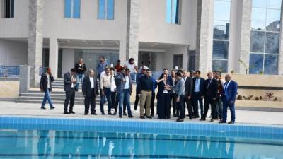 وزير الرياضة يتابع اللمسات النهائية للأعمال الإنشائية بمركز شباب الجزيرة ٢ للتنمية الشبابية 