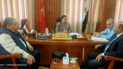 "أحمد إسماعيل" يستقبل نائب رئيس هيئة التنمية الصناعية لتسليم مقر الهيئة بالنوبارية الجديدة  