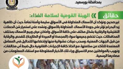 المركز الإعلامي لمجلس الوزراء يوضح حقيقة تداول أسماك فاسدة بالاسواق
