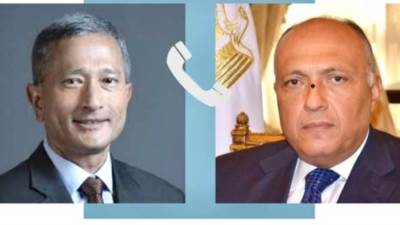 وزير الخارجية سامح شكري يتلقى اتصالات هاتفية من وزيري خارجية سنغافورة ورومانيا