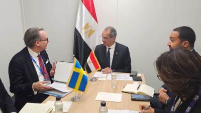 طلعت يبحث مع نائب وزير التجارة الخارجية بالسويد سبل تشجيع الاستثمارات السويدية