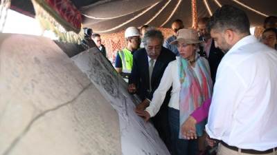 وزيرة البيئة تقوم بجولة تفقدية لمتابعة الأعمال الإنشائية لقرية الغرقانة بمحمية نبق