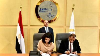 وزير النقل يشهد توقيع مذكرة تفاهم بين شركة برنيس البحري وشركة برنيس الإقليمي