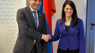 المشاط تبحث مع وزير المالية الأرميني ترتيبات اللجنة المشتركة بين البلدين