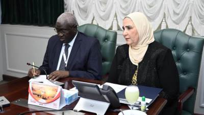 وزيرة التضامن الاجتماعي تلتقي وزير التنمية الاجتماعية بالسودان