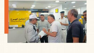 غلق وتشميع فرع معامل البرج و6 منشأت صحية ومحال بدون ترخيص بدمياط الجديدة 