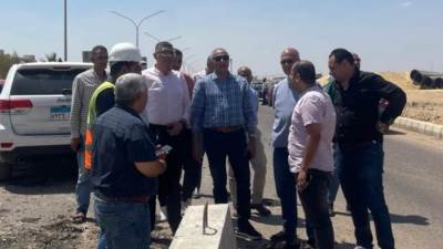 "غنيم" يتفقد مشروع خطى المياه قطر ١٠٠٠ مم ،١٢٠٠ مم الخارجين من المحطة الجديدة بمدينة ٦ اكتوبر 