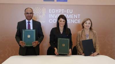 سيد إسماعيل يوقع بيان منحة المساعدة الفنية التحضيرية لإدارة الحمأة في مصر