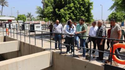 مروة حسين تتفقد سير العمل بمأخذ محطة مياه الشرب بمنطقة برقاش