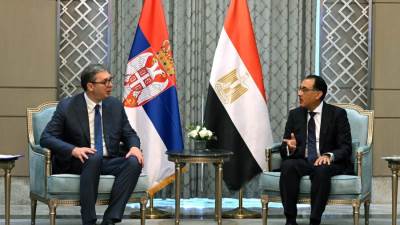 رئيس الوزراء يستقبل رئيس جمهورية صربيا بمقر الحكومة بالعاصمة الإدارية الجديدة