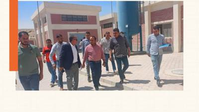 «فتحي وسعد» يتفقدان محطات المياه والصرف الصحى بمدينة 15 مايو