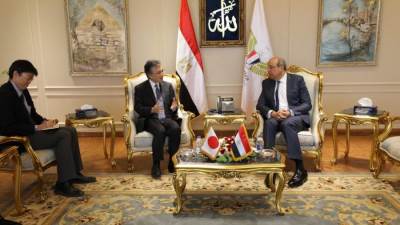 وزير الطيران المدني يستقبل السفير  اليابانى ومسئولي هيئة التعاون الدولي اليابانية