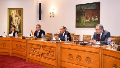 وزير الخارجية والهجرة يجري مشاورات سياسية مع وزير خارجية سريلانكا