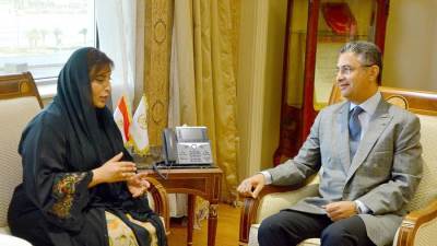 وزير التموين والتجارة الداخلية يستقبل سفيرة دولة الامارات