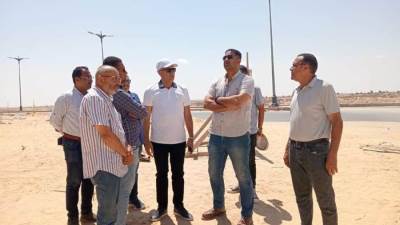 أمين غنيم يتفقد سير العمل بوحدات سكن لكل المصريين بالعلمين الجديدة