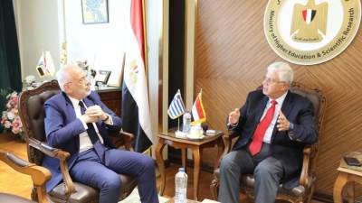 وزير التعليم العالي يستقبل سفير اليونان لبحث سُبل تعزيز التعاون المشترك