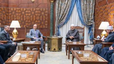 شيخ الأزهر يستقبل وزير الري ووزير الأوقاف لرفع الوعي بأهمية ترشيد المياه