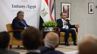 وزير الخارجية يلتقي مع بعض رموز الجالية المصرية في الولايات المتحدة