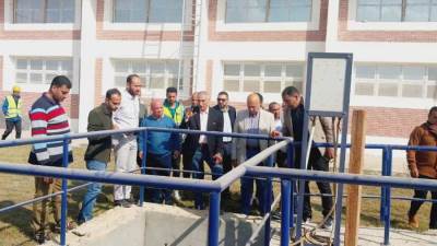 أمين غنيم يتفقد مشروع محطة مياه الشرب رقم 5 بمدينة بدر