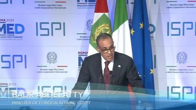 وزير الخارجية والهجرة يشارك في الجلسة الافتتاحية لمنتدى حوارات روما المتوسطية