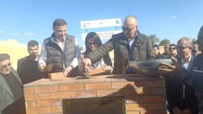 وزراء الزراعة والتخطيط والري يضعون حجر الأساس لبناء مدرسة تعليم ثانوي بسمالوط