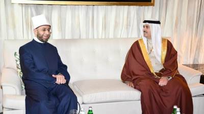 وزير العدل البحريني يستقبل وزير الأوقاف الدكتور أسامة الأزهري