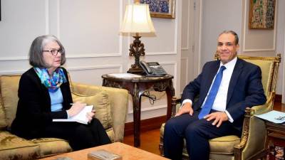 وزير الخارجية =يستقبل رئيسة الاتحاد الدولي لجمعيات الهلال والصليب الأحمر