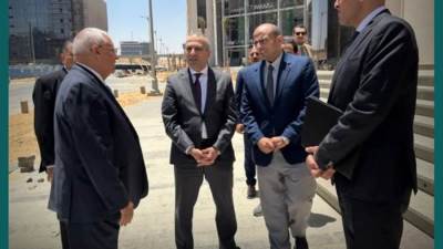 رئيس البنك الزراعي يتفقد الأعمال النهائية لمقر البنك بالعاصمة الإدارية 