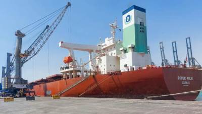 ميناء السخنة يستقبل سفينة صب جاف بحمولة تتجاوز 180 ألف طن من خام الحديد