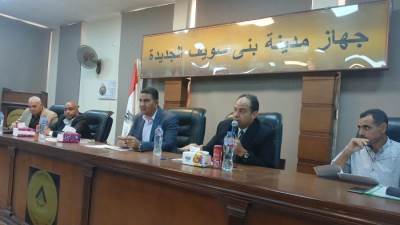 رئيس جهاز بني سويف: بيع محال تجارية بمزاد علني وإزالة مخالفات بناء بالمدينة