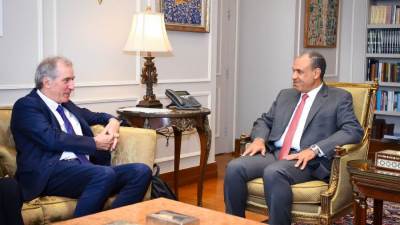 وزير الخارجية يستقبل الممثل الخاص للاتحاد الأوروبي لعملية السلام في الشرق الأوسط