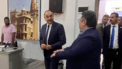 وزير قطاع الأعمال يتفقد شركة مصر الجديدة للإسكان والتعمير