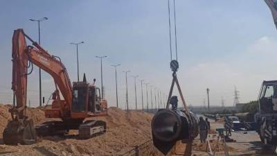 جهاز حدائق أكتوبر: تنفيذ 95% من خط الصرف الرئيسي استعدادًا للتشغيل التجريبي