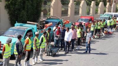 رئيس جهاز الشيخ زايد تشهد اصطفاف معدات المرافق.. وتؤكد جاهزية محطة الصرف