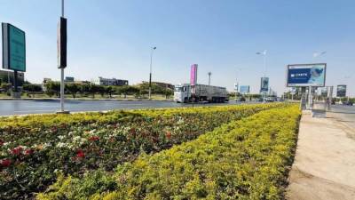 تامر جبر: استمرار أعمال رفع كفاءة المسطحات الخضراء وتجميل الميادين بمدينة العبور