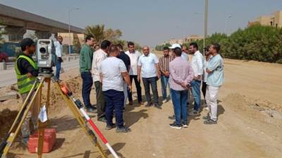 رئيس جهاز حدائق أكتوبر يتفقد مشروعات تطوير طريقي R4 وR3 
