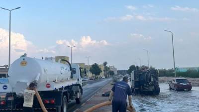 القابضة لمياه الشرب ترفع درجة الاستعداد القصوى لمواجهة موجة الأمطار 