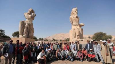 بحضور وزير السياحة.. إزاحة الستار عن تمثال أمنحتب الثالث بالأقصر